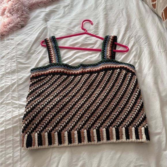 Veronica Beard Womens Livina Knit Cotton Crop Tank Top Brown Medium - Picture 13 of 13